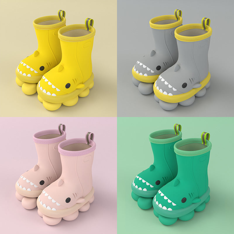Boys shark rain boots