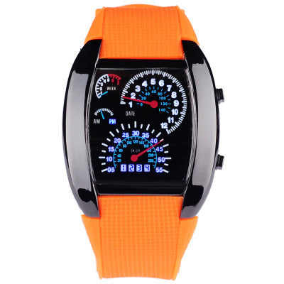 Unisex orange creative aircraft watch