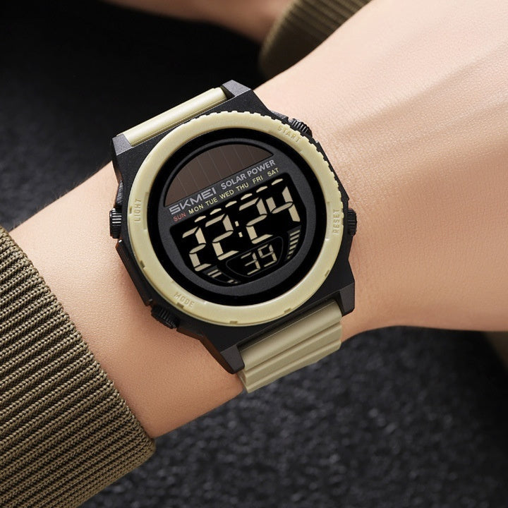 Unisex solar powered watch