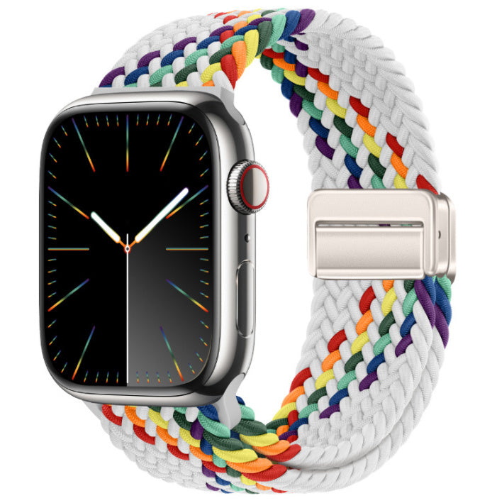 Unisex zpattern white rainbow integrated watch band