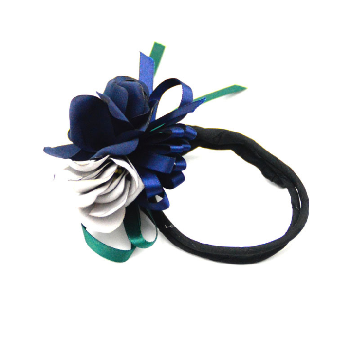 Women's navy blue + gray bun maker