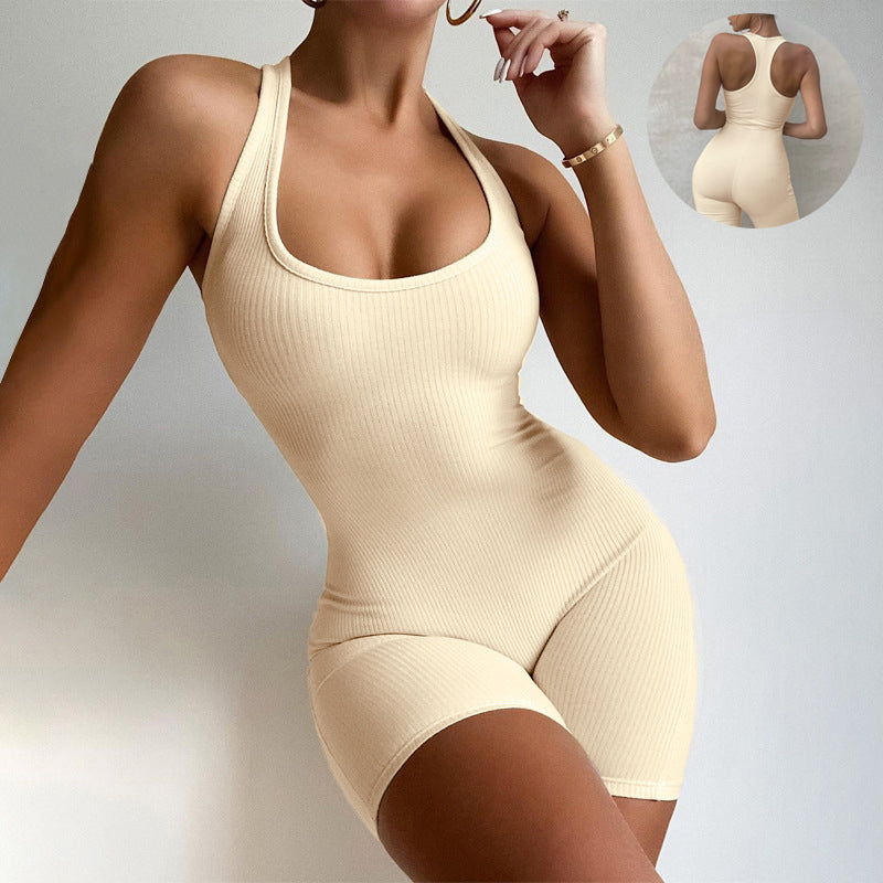 Women's backless yoga bodysuit
