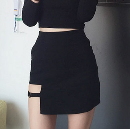 Women's black pencil mini skirt