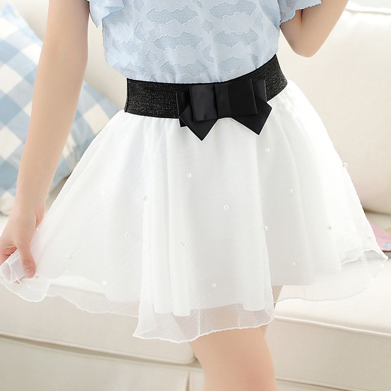 Women's pearl organza skirtwhite skirt
