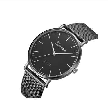 Unisex black silver nail bracelet watch
