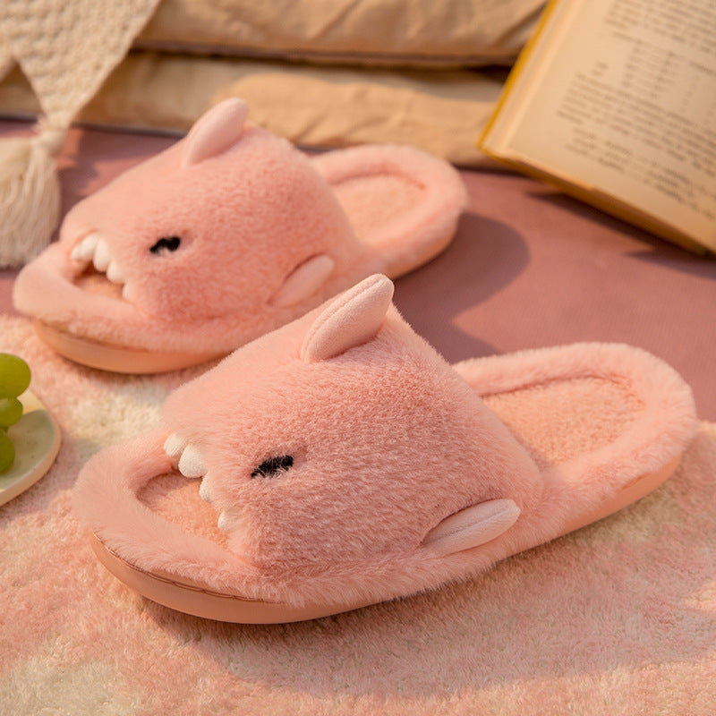 Unisex pink shark slippers