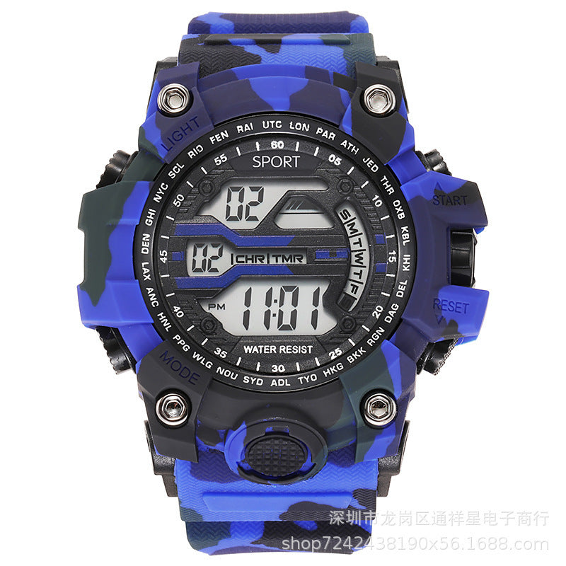 Kids blue large dial digital watch