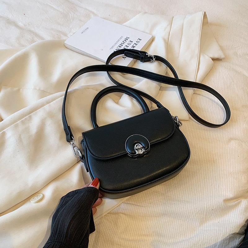 Women's black shoulder messenger bag