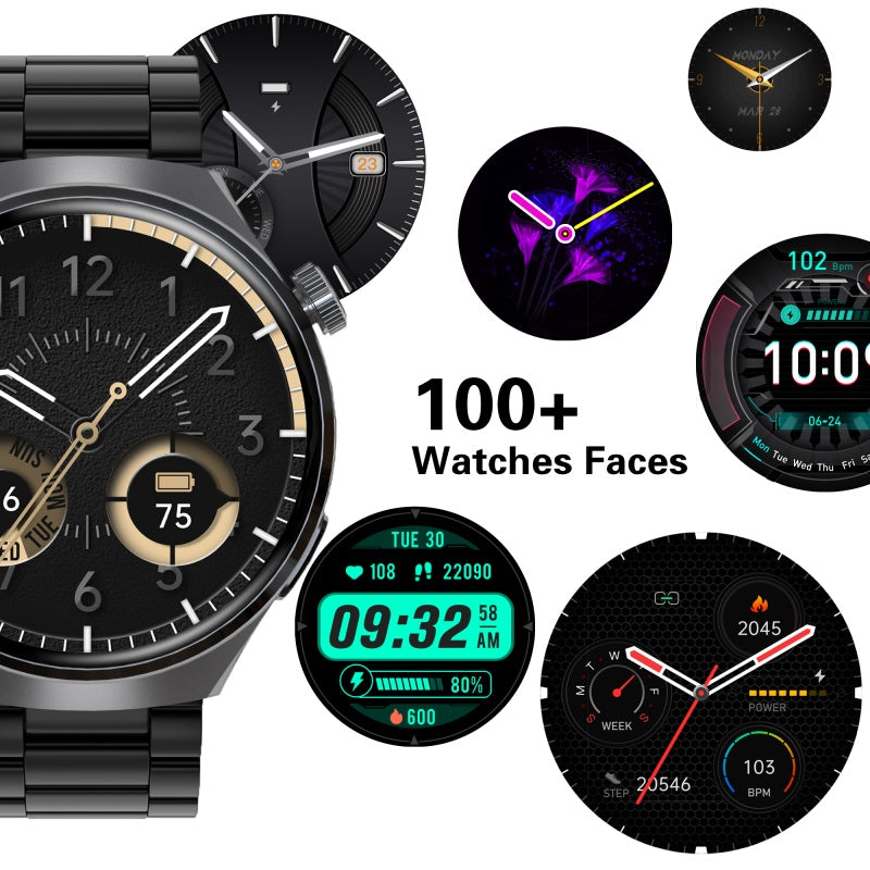 Round smart watch with Bluetooth calls and heart rate - view 2
