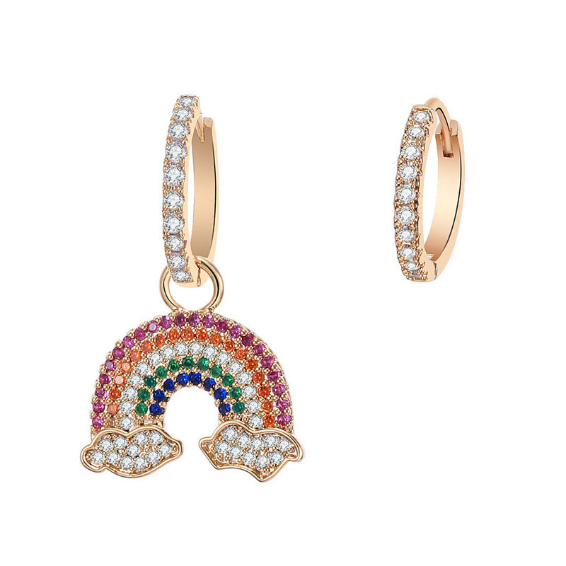 Women's gold cloud earrings