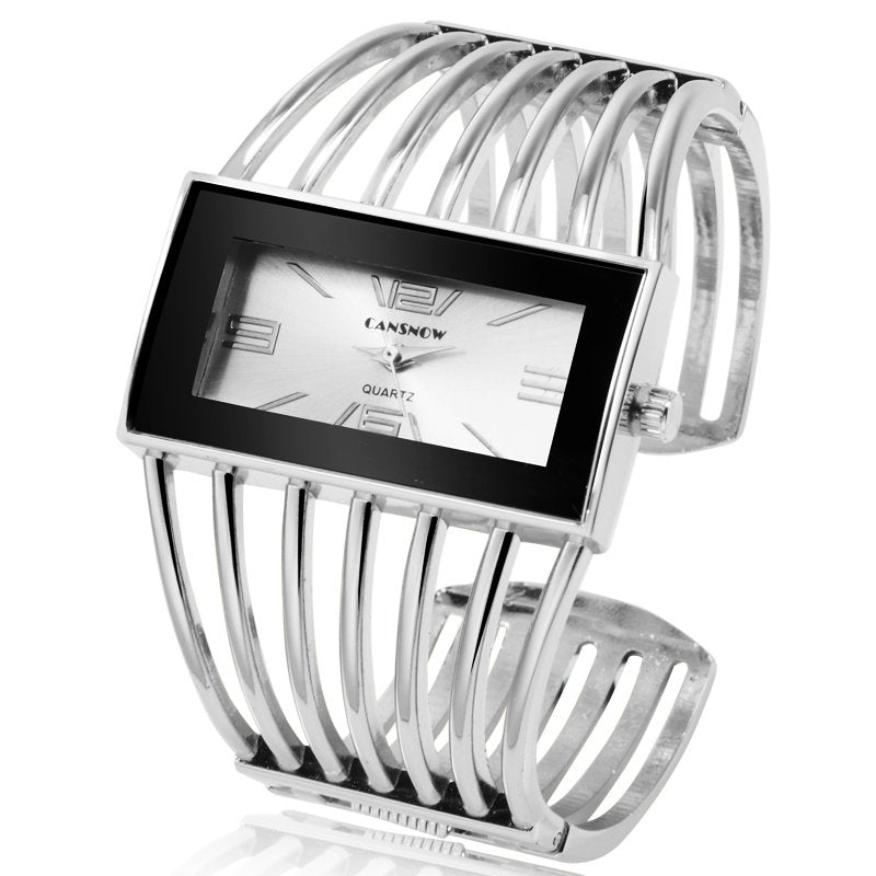 Hollow bangle bracelet watch for women - view 3