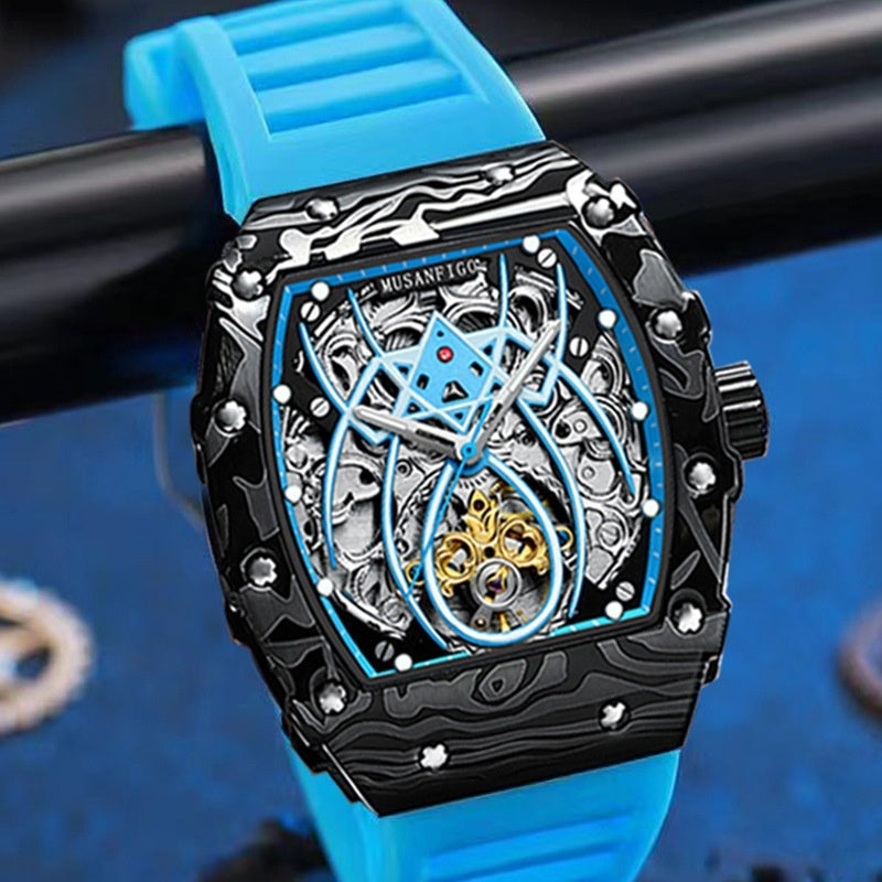 Tonneau automatic skeleton watch - view 4