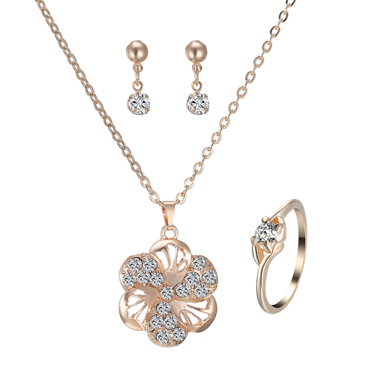 Unisex heart pendant jewelry set