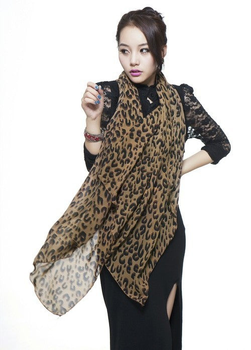 Women's deep caffeine chiffon scarf
