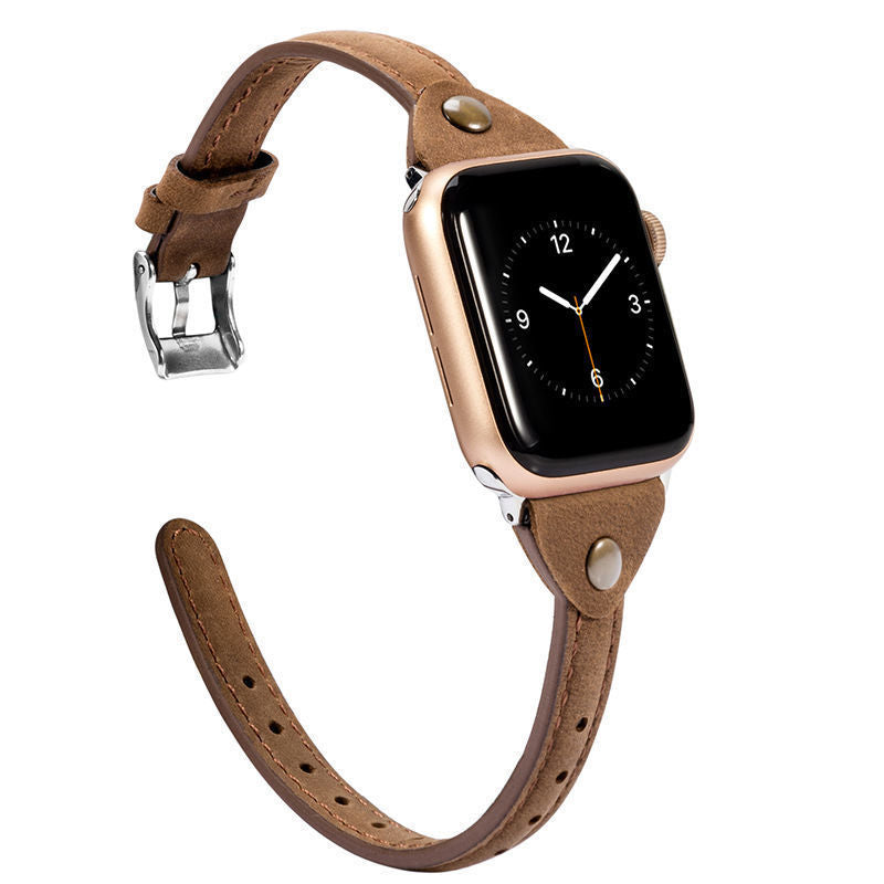 Unisex tneg belt matte dark brown high end leather watch