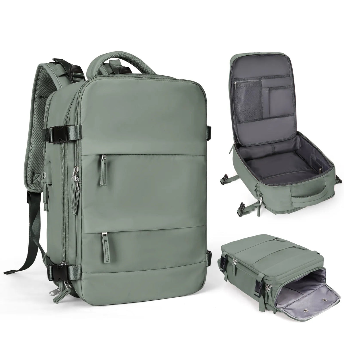 Women's army green travel backpack