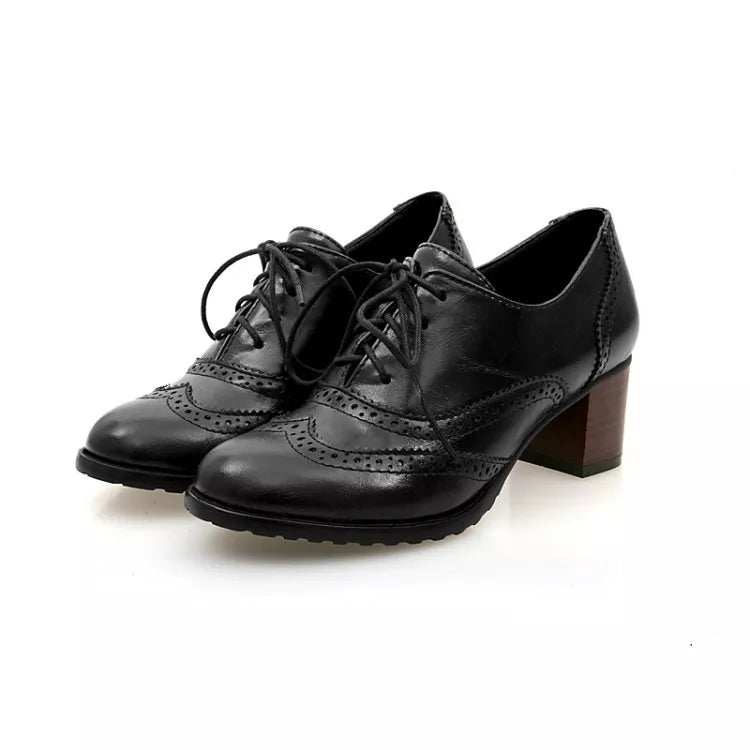 Women's black oxford flats