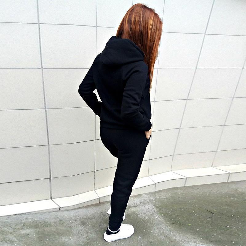 Women's black chic sport suit