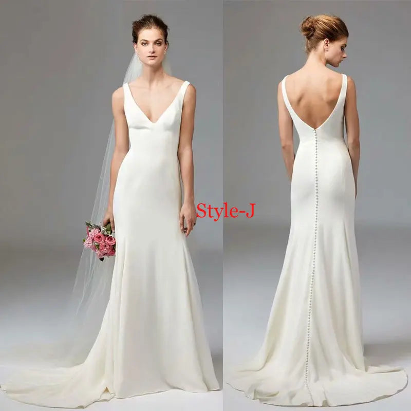 Alternate view: Women's satin wedding dress