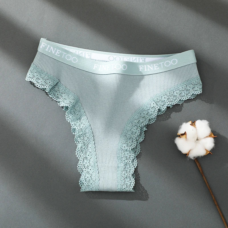 Women's gray blue lace briefs