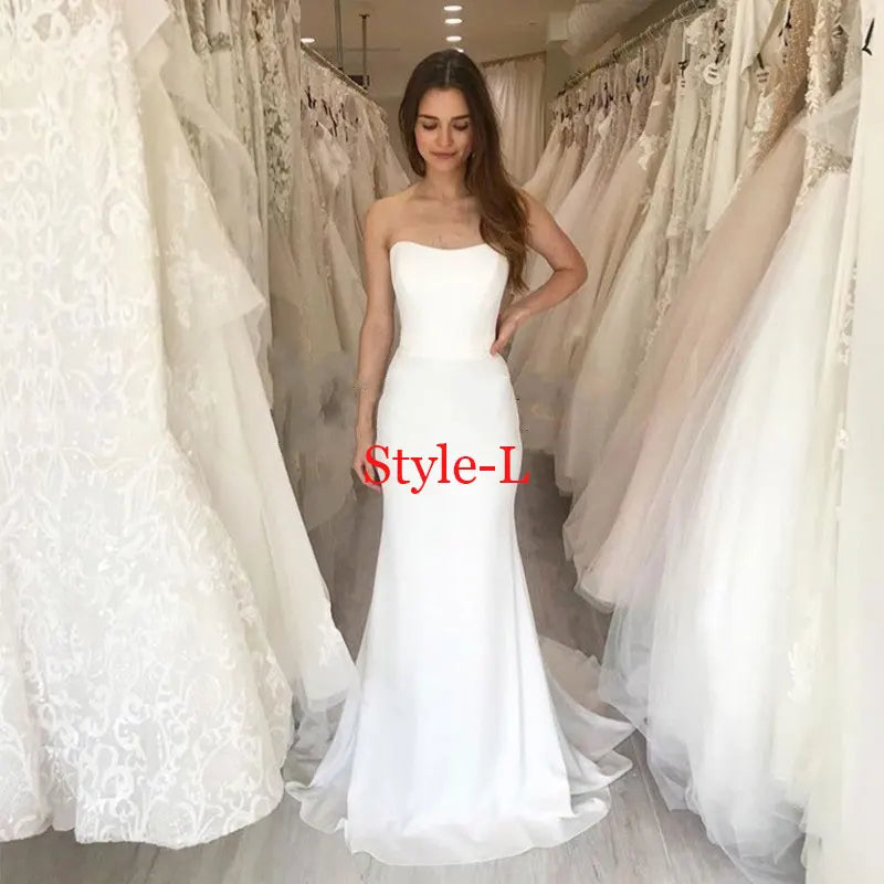 Alternate view: Women's satin wedding dress