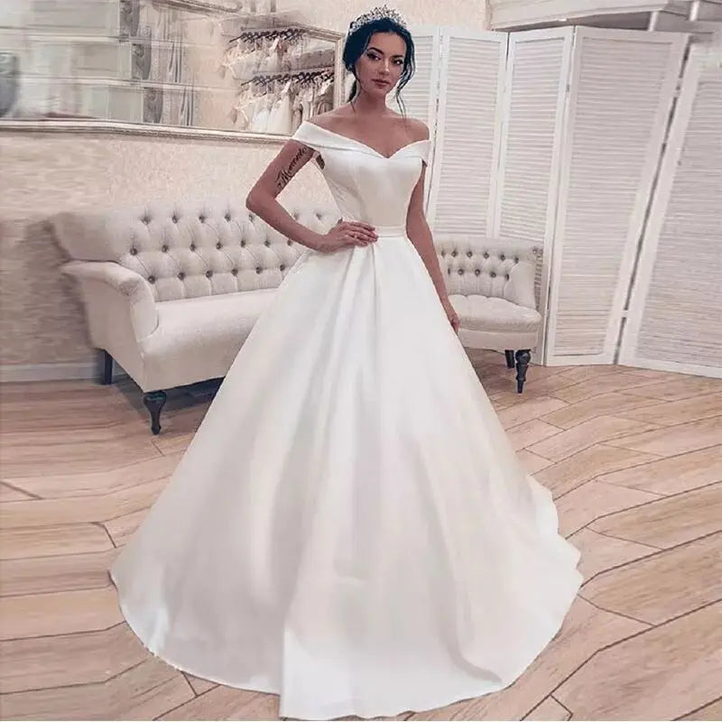 Alternate view: Women's satin wedding dress