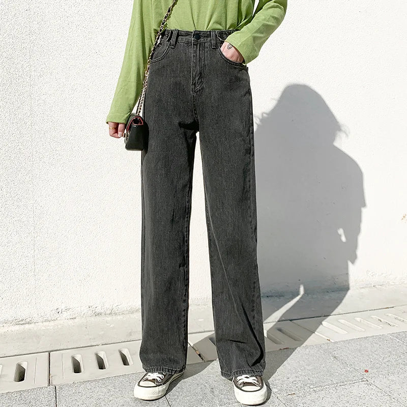 Women's dark grey high waist jeans
