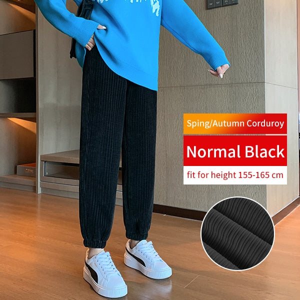 Women's cord-norml-bk joggers