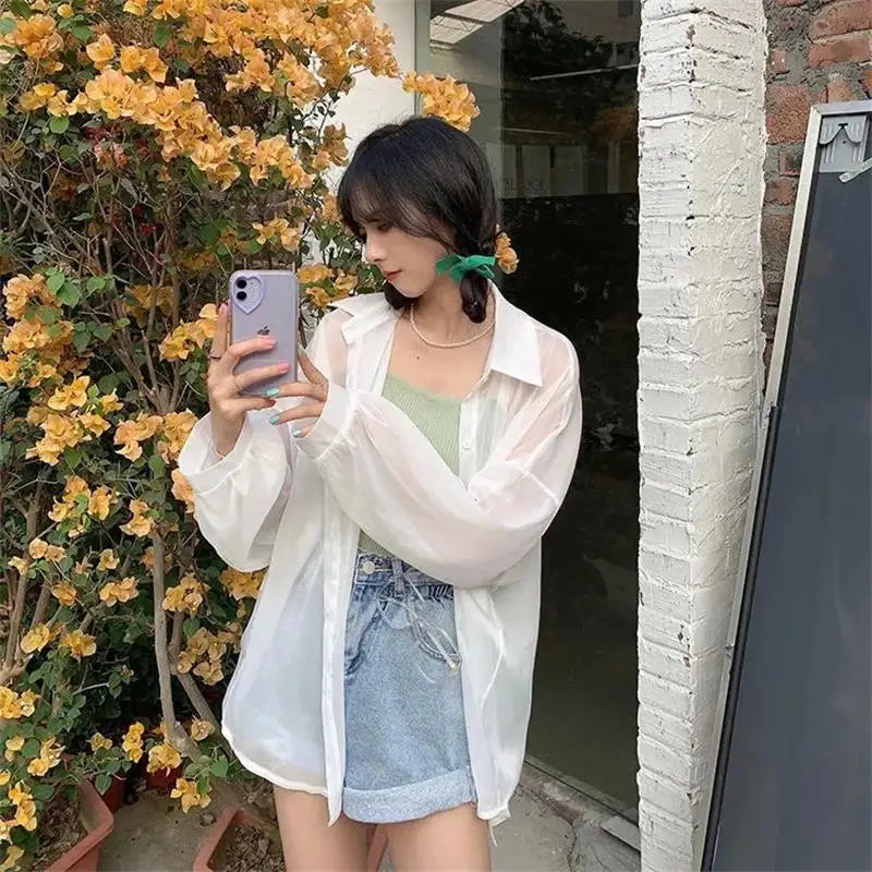 Women's chiffon blouse & cardigan