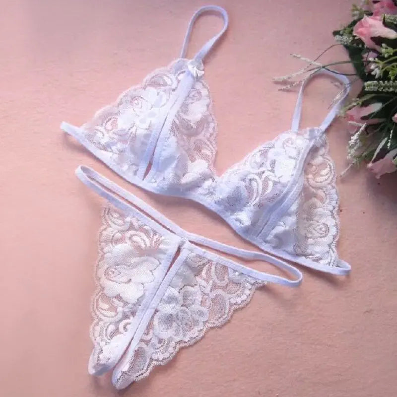 Women's white push up bra & panty
