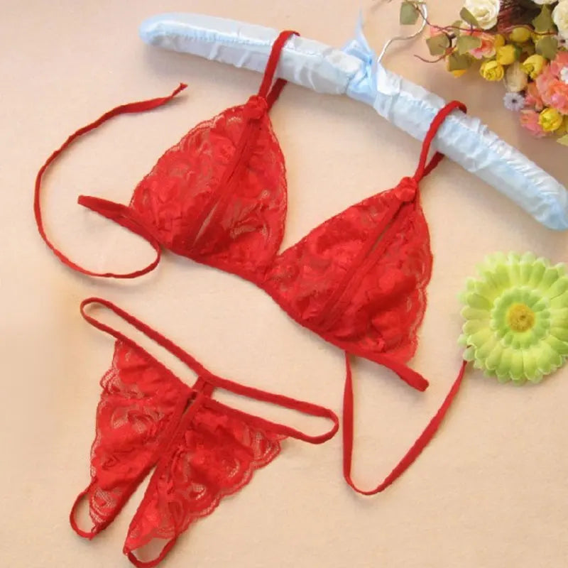 Women's red push up bra & panty