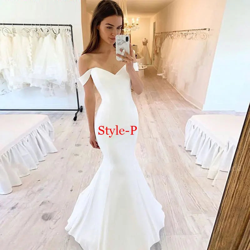 Alternate view: Women's satin wedding dress