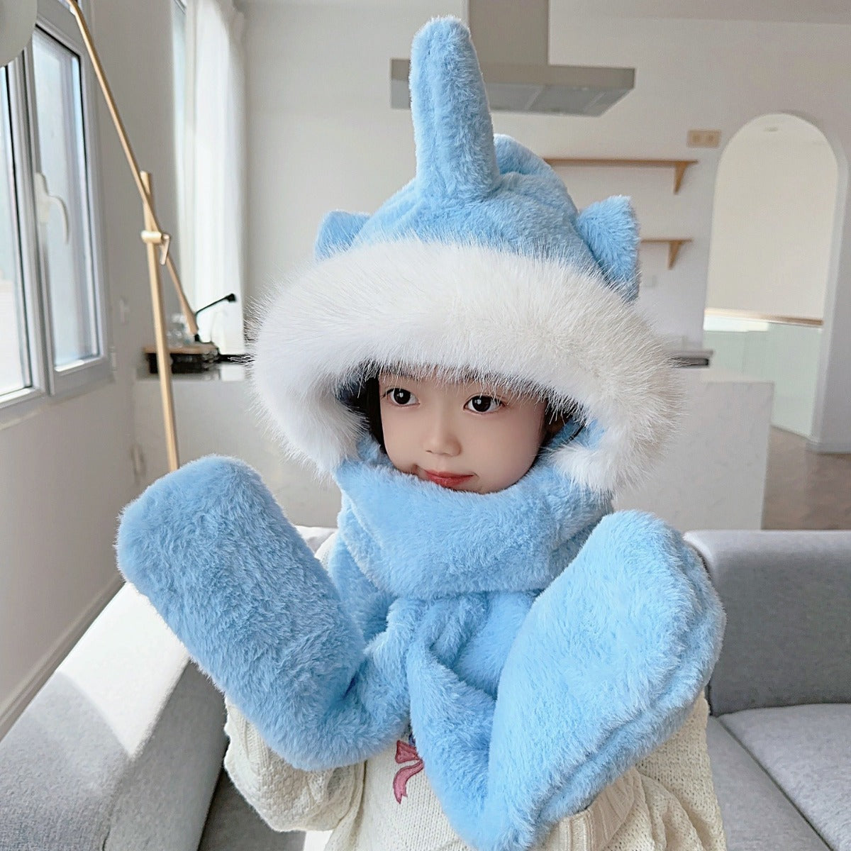 Kids hat scarf gloves set