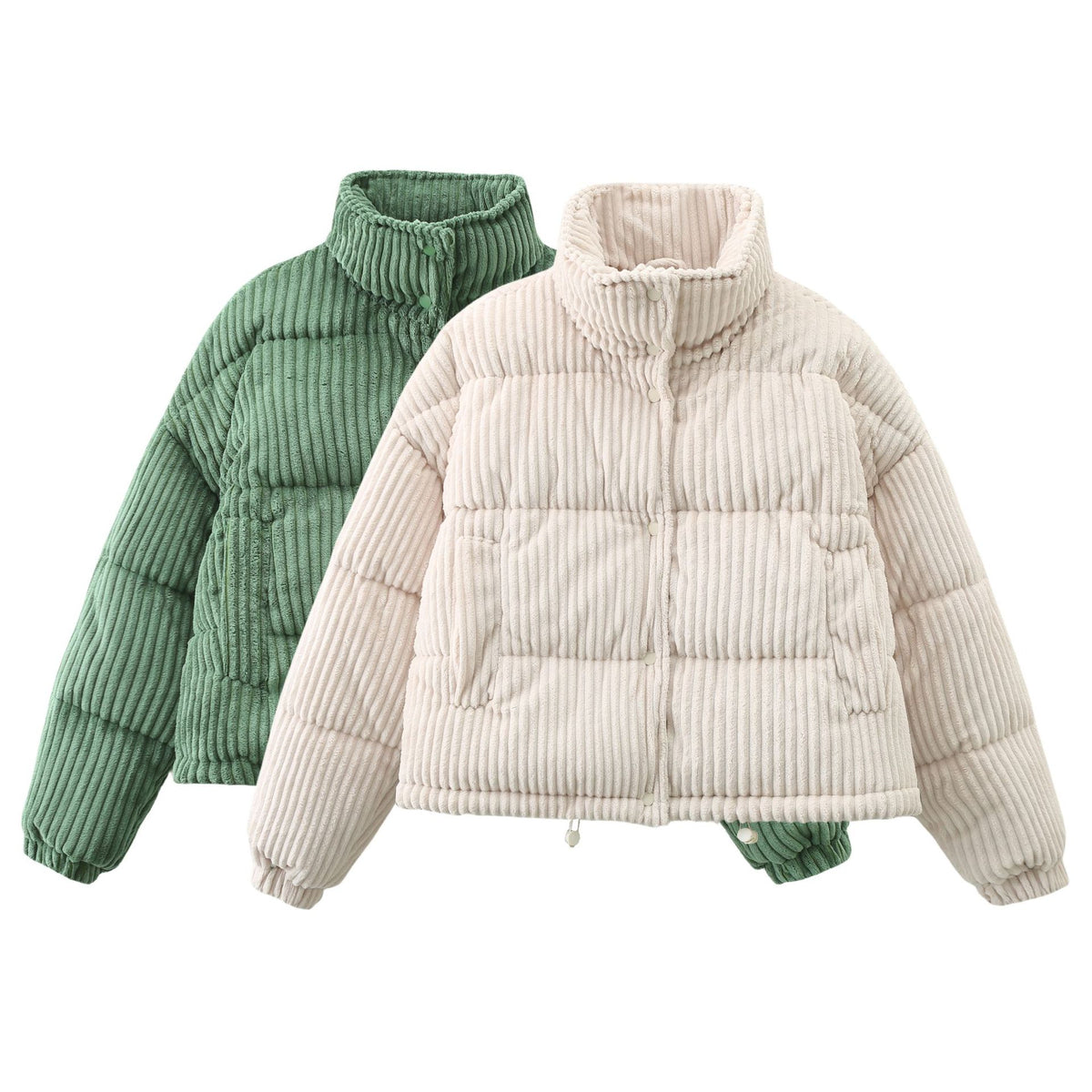 Women's corduroy puffer jacket