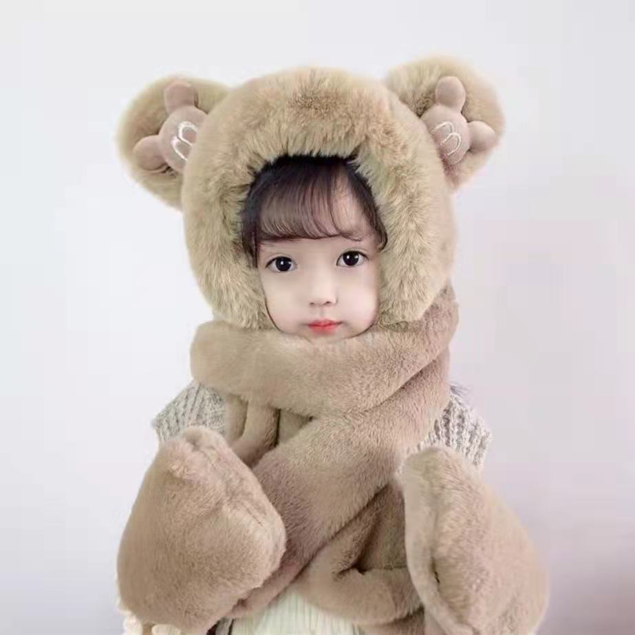 Kids hat scarf gloves set