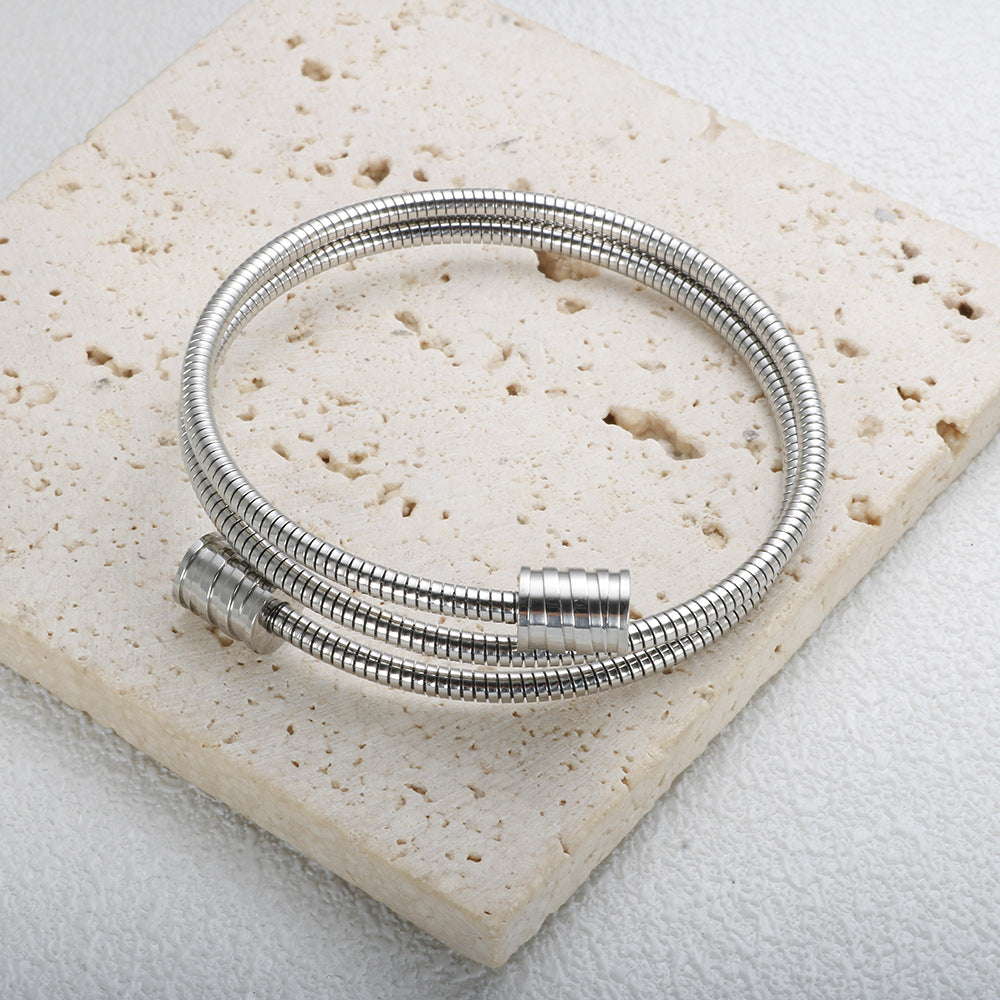 Alternate view: Women's simple line bangle bracelet