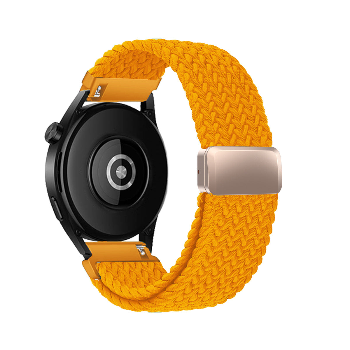 Unisex orange nylon braided stretch strap