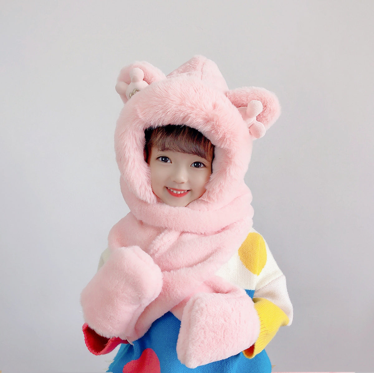 Kids hat scarf gloves set