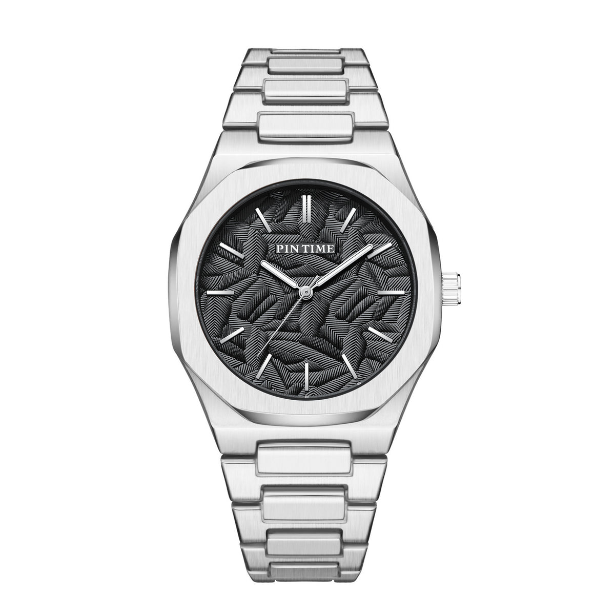 Alternate view: Men's palm leaf embossed watch