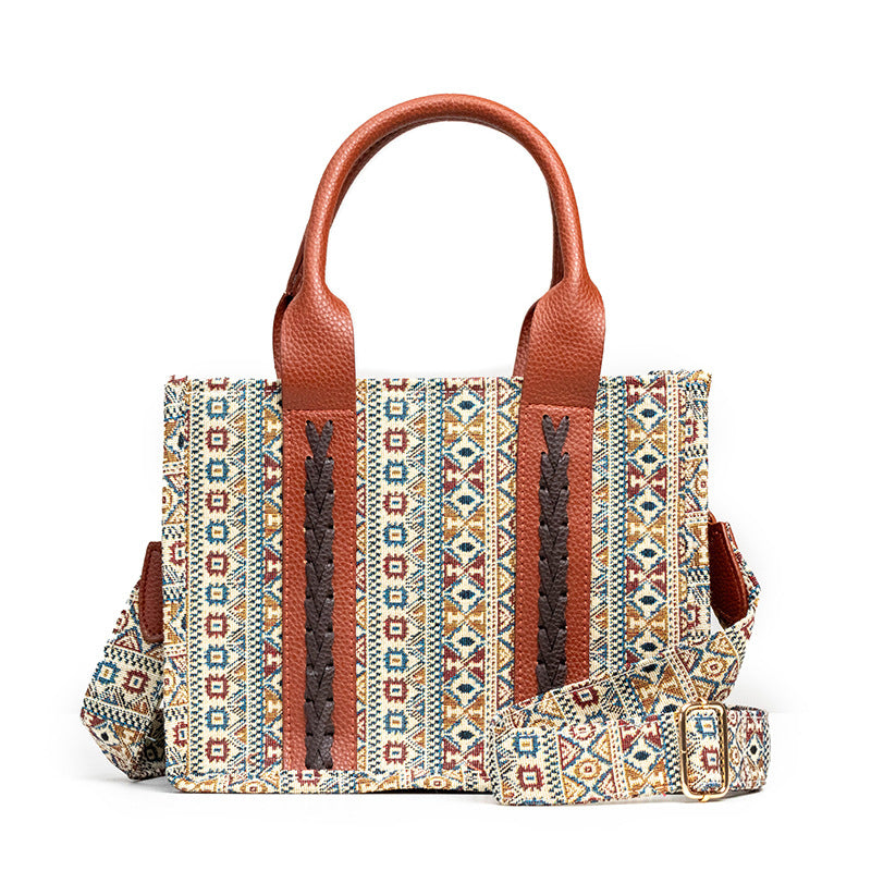 Women's color bohemian aztec handbag