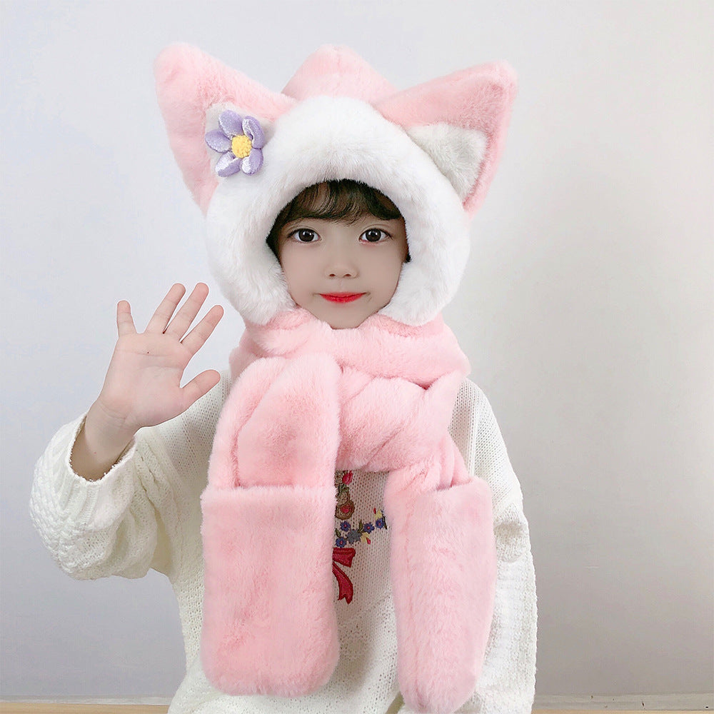Kids hat scarf gloves set