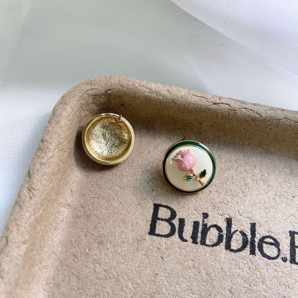 Alternate view: Women's vintage rose earrings