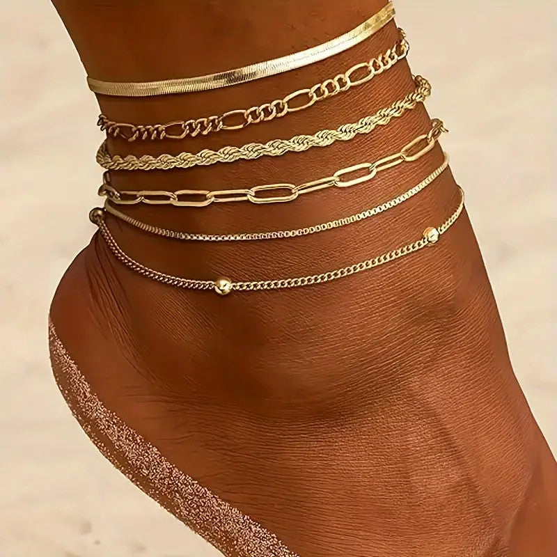 Women's 6 piece anklet set