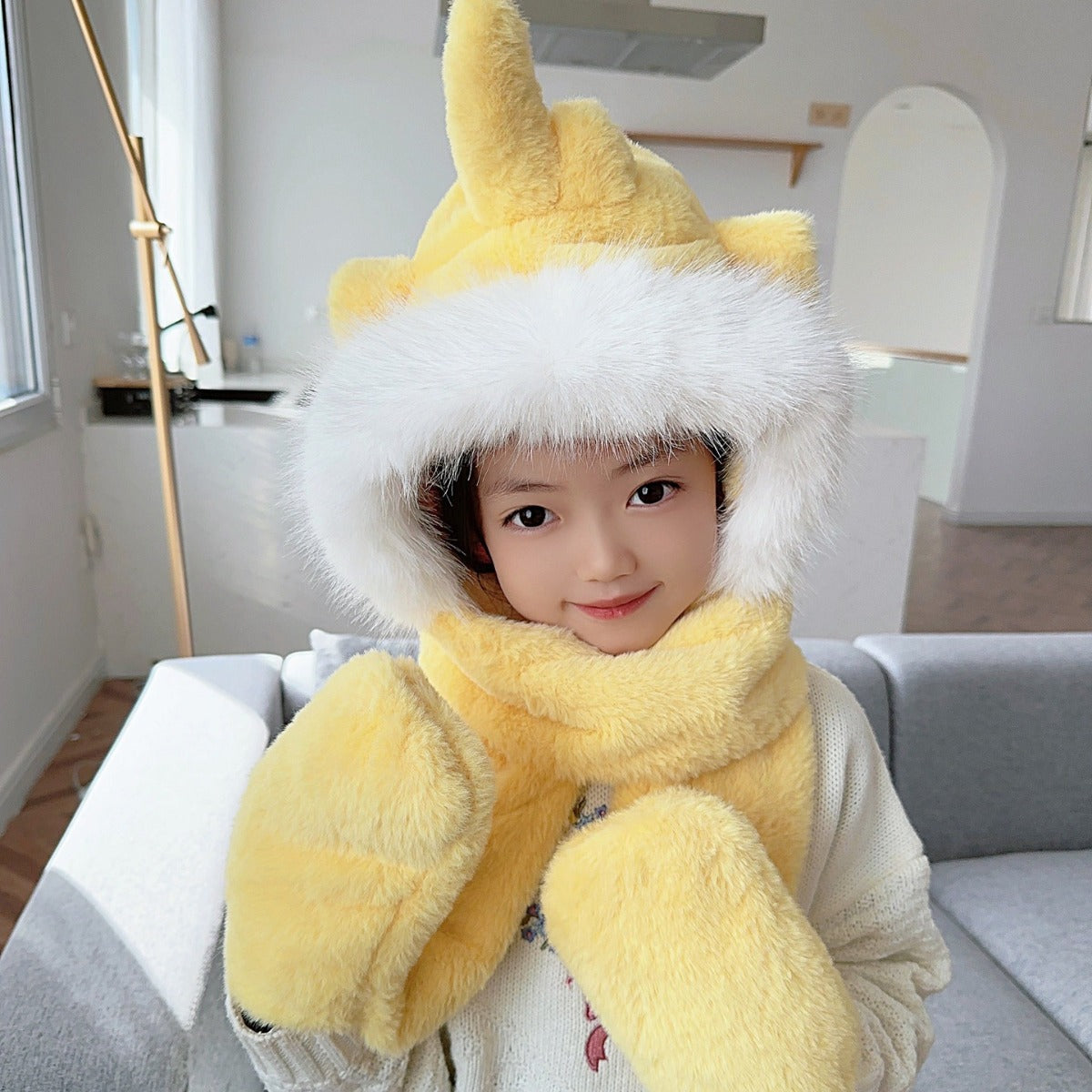 Kids hat scarf gloves set