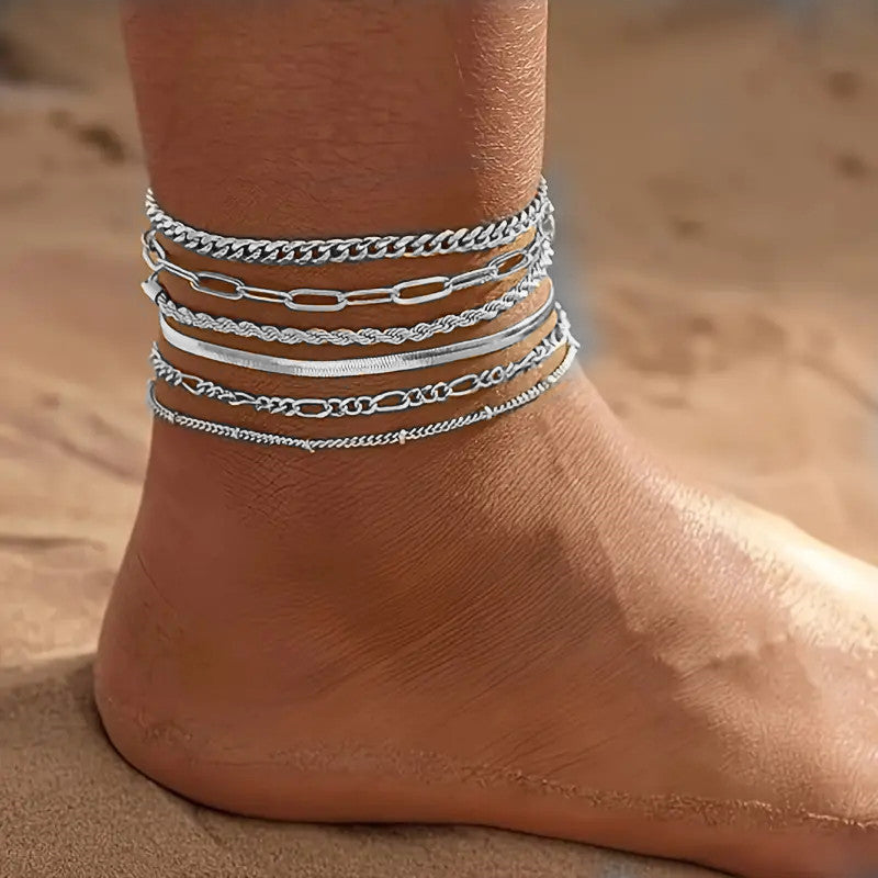 Women's 6 piece anklet set