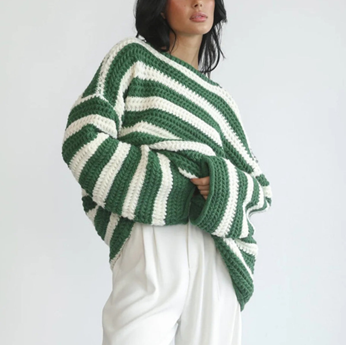 Women's green off sweater