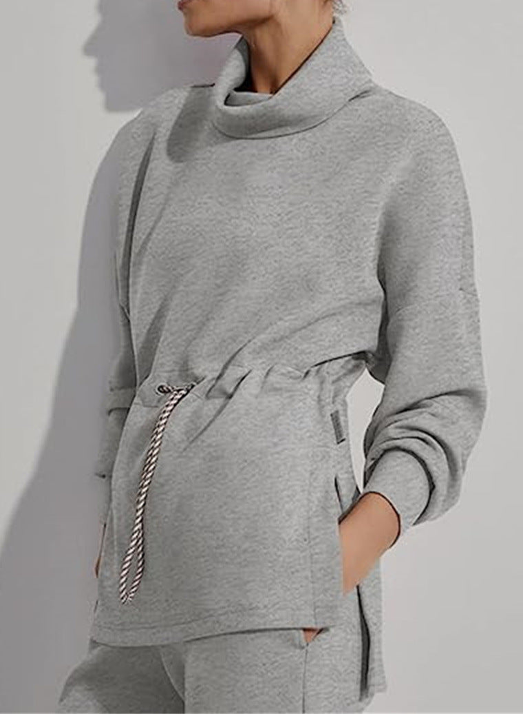 Women's gray long-sleeve workout top