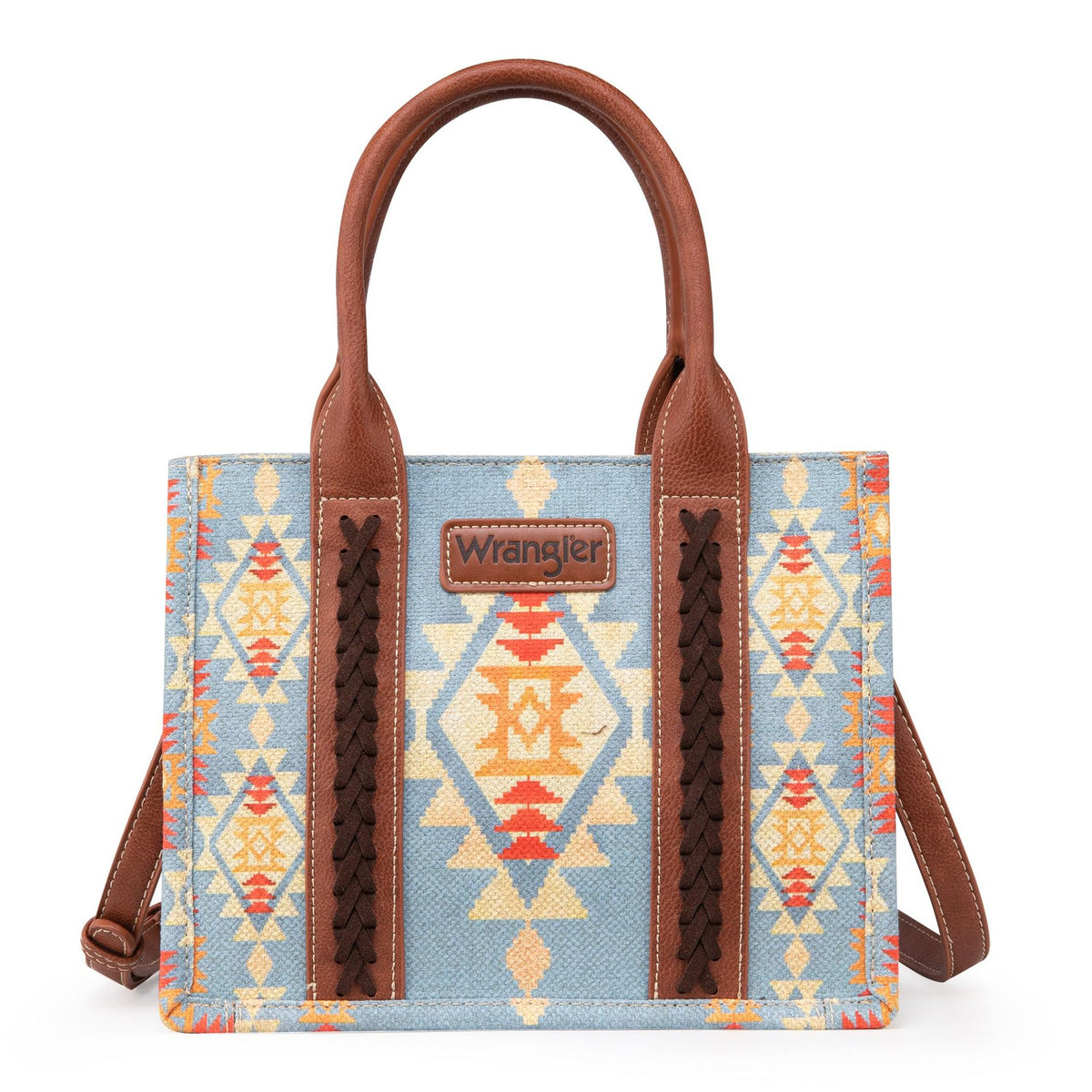 Women's sky blue bohemian aztec handbag