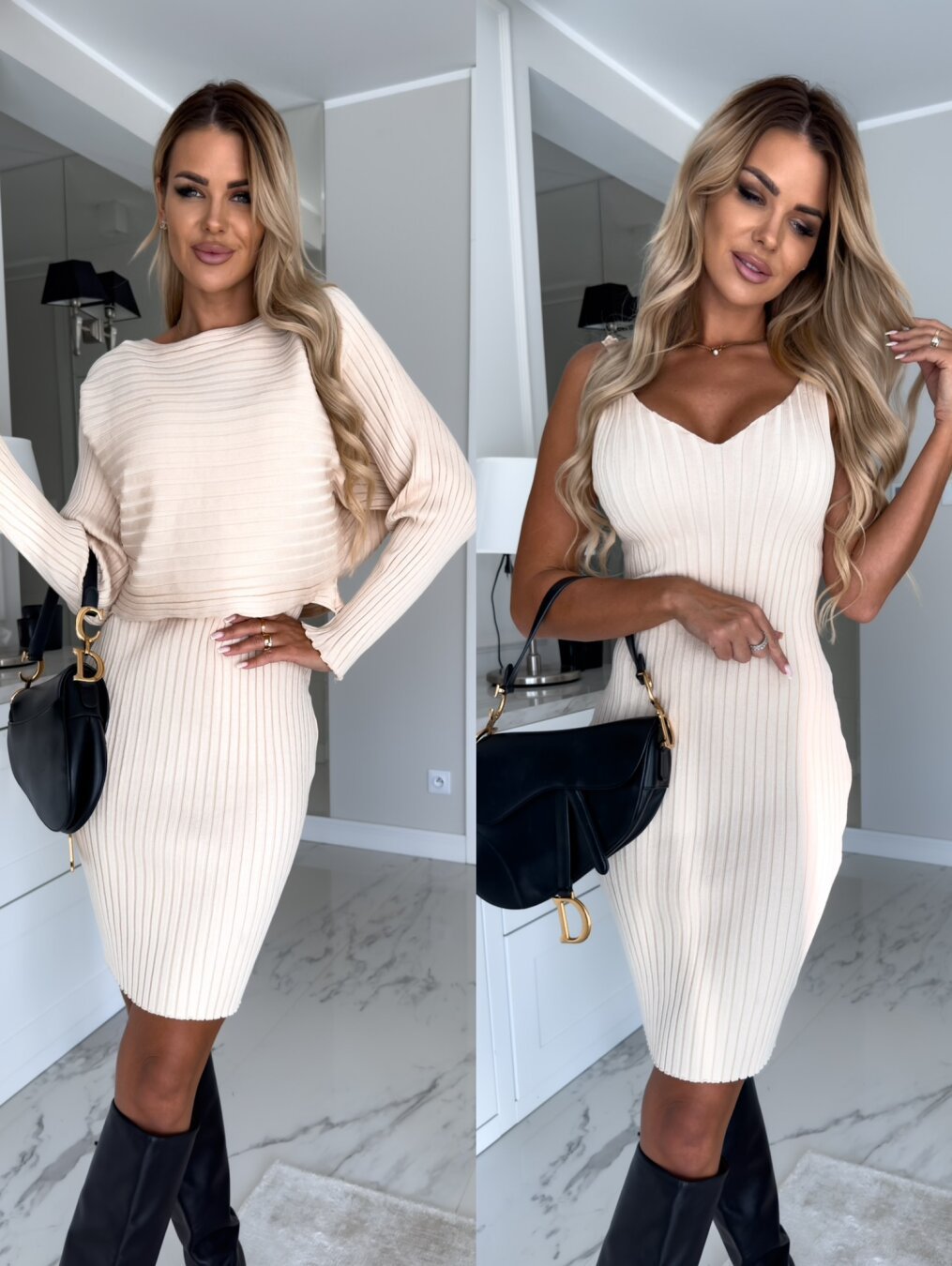 Women's beige women's 2pcs suit