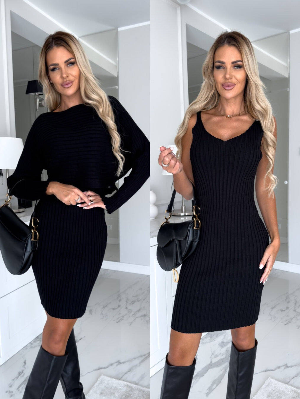 Women's black women's 2pcs suit